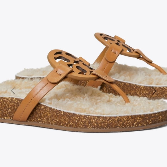 Tory Burch Miller Cloud Shearling Sandal - Picture 4 of 8